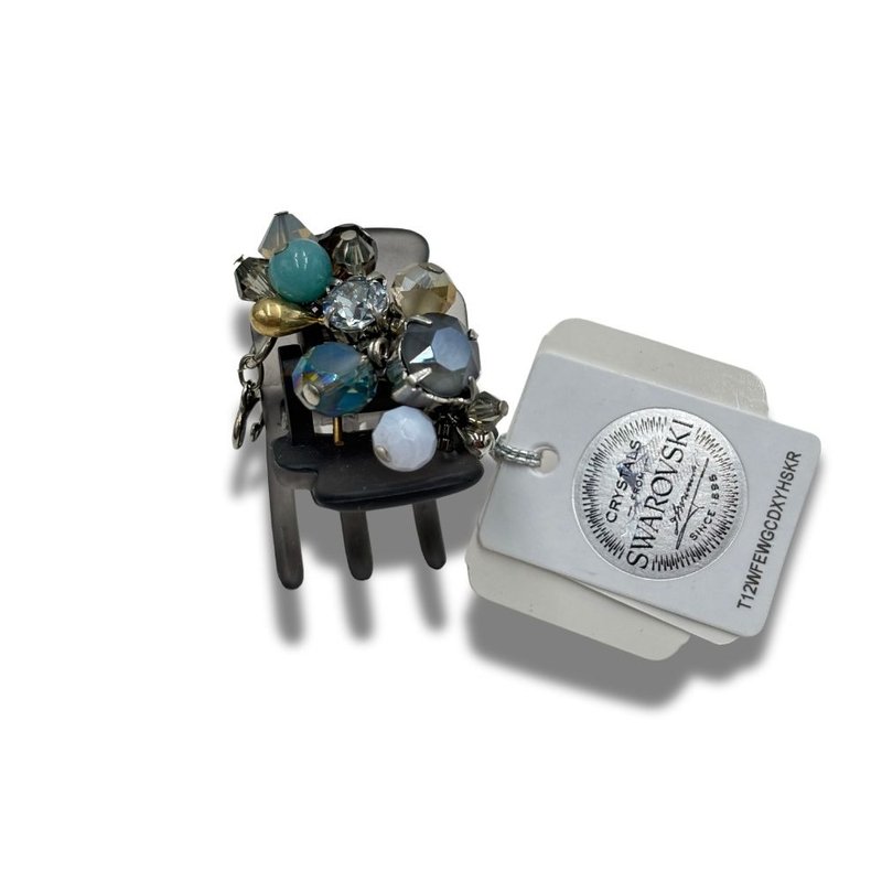 COMPLEX BIZ ミニクリップ スワロフスキー グレーベースクリスタル - ヘアアクセサリー - レジン ブラック