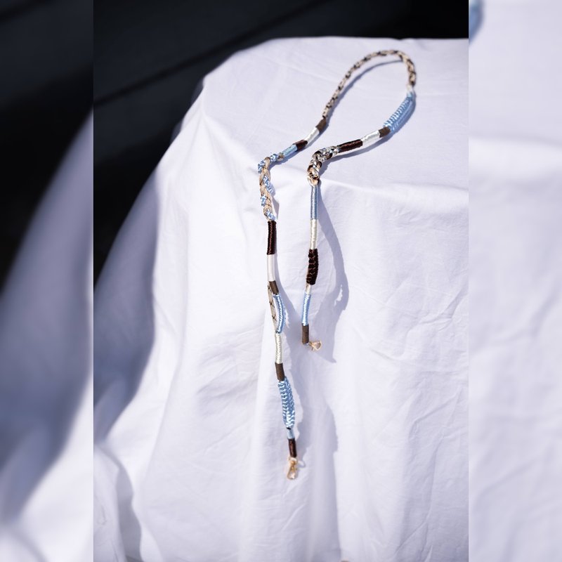 MULTI STRAP 120 -blue brown-  手機掛繩　手機背帶　手機吊飾　相機 smart phone strap lanyard camera - 手機掛繩/背帶 - 其他人造纖維 