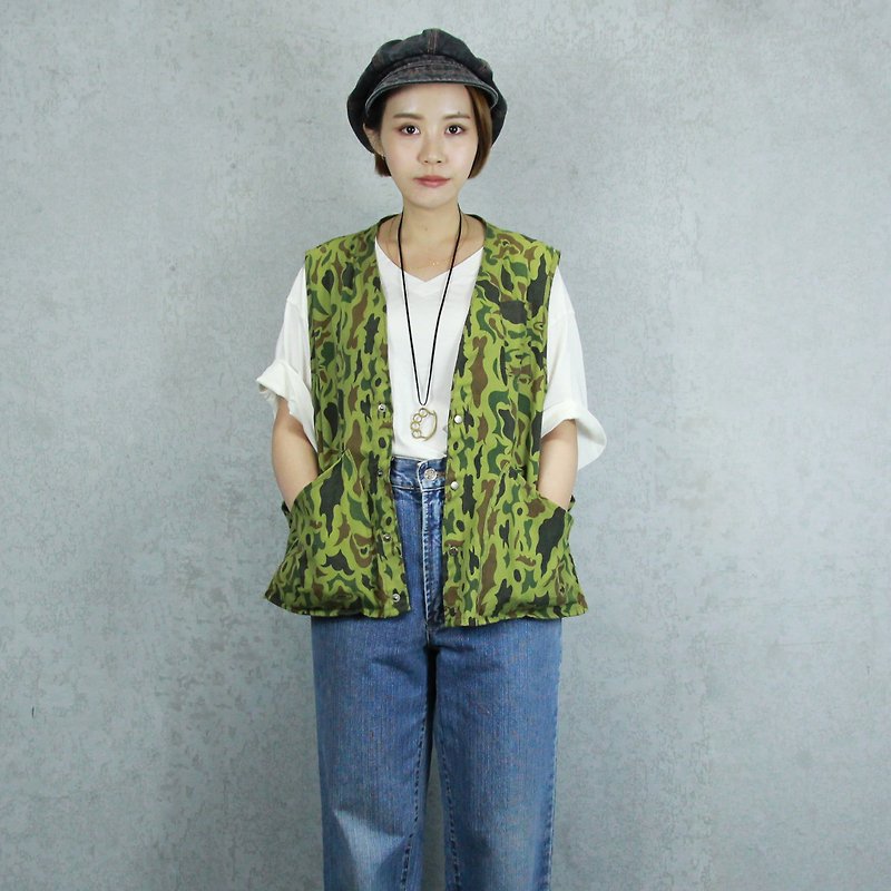 Tsubasa.Y Ancient House Green Camouflage Hunting Vest 001, Hunting vest - Women's Vests - Other Materials 