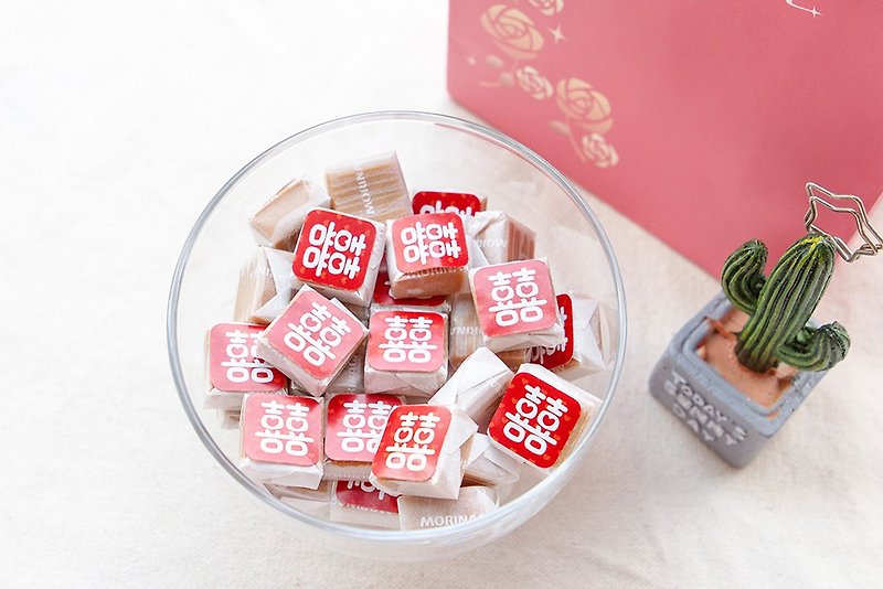 Happy milk candy (100 pieces per pack) Happy wedding banquet candy restaurant send-off gift game award - Snacks - Fresh Ingredients Red