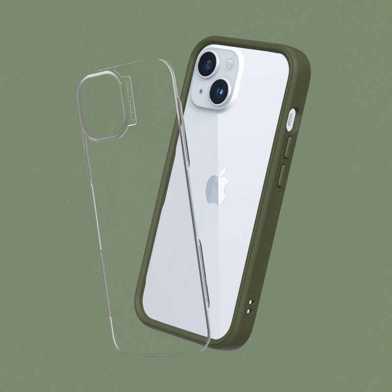 Mod NX frame back cover dual-purpose mobile phone case-military green/for iPhone 15 series - อุปกรณ์เสริมอื่น ๆ - พลาสติก สีเขียว