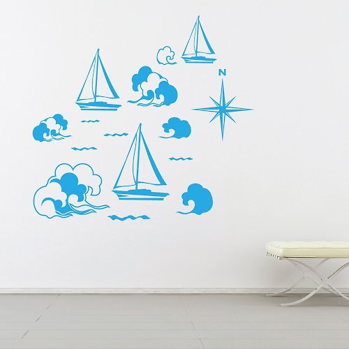 Smart Design 設計 壁貼 《Smart Design》創意無痕壁貼◆ 來航行吧 8色可選