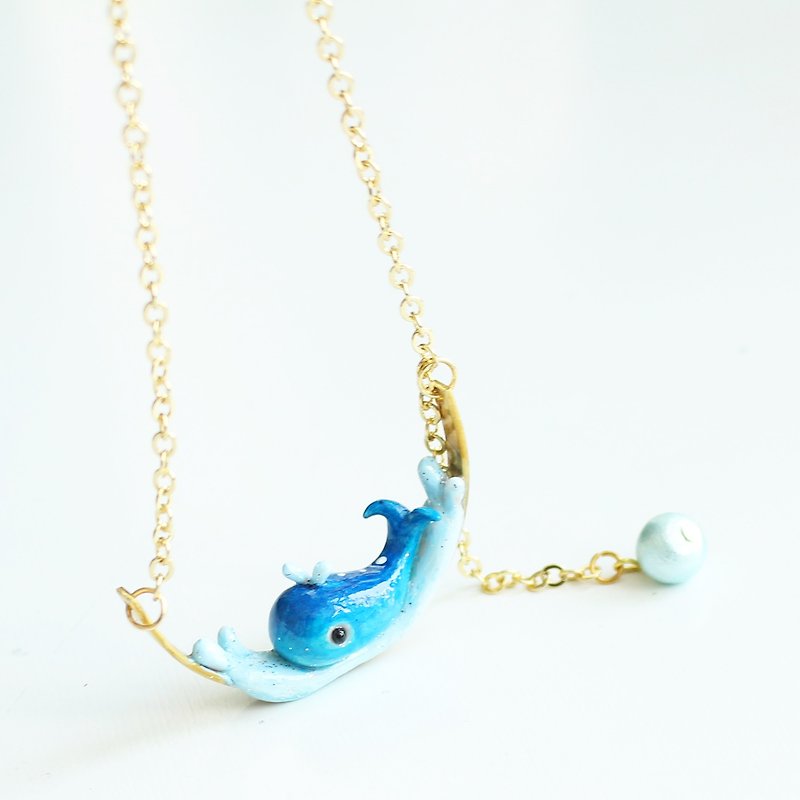 Whale necklace - Ocean lover - Necklaces - Pottery Blue