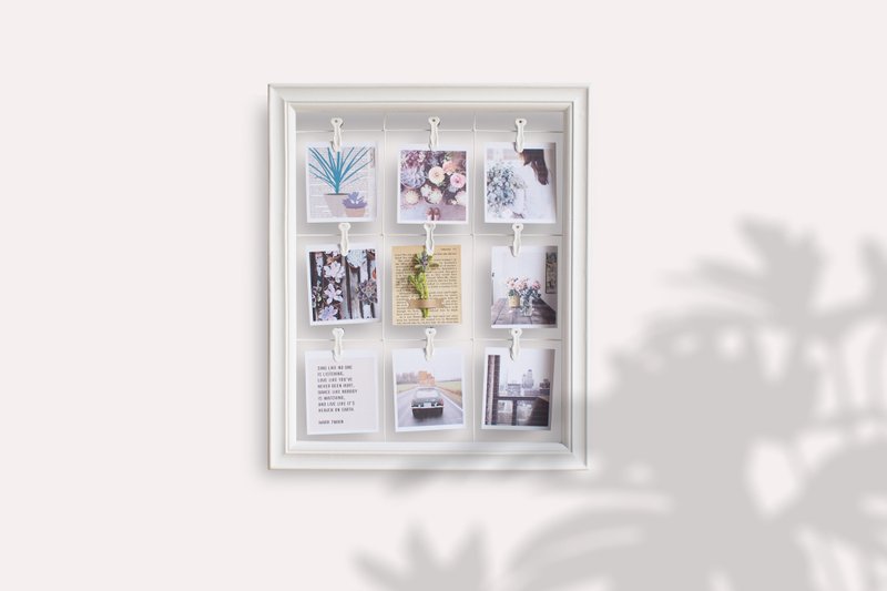 Galaxy Photo clip frame wall hang photos gallery gray - 相框/畫框 - 木頭 白色