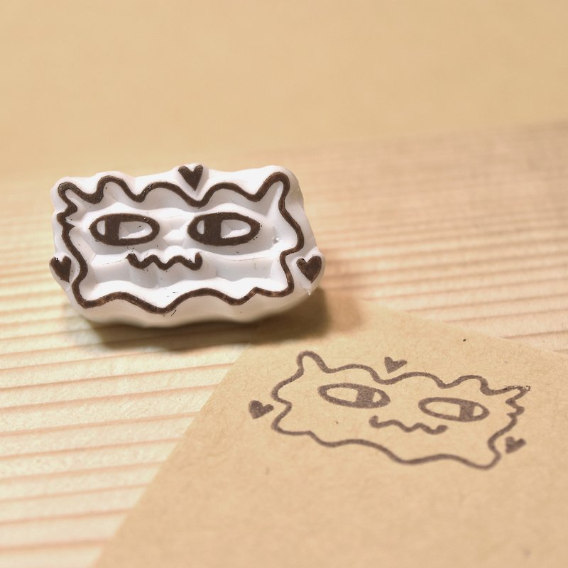 Bacteria handmade rubber stamp for toilet - ตราปั๊ม/สแตมป์/หมึก - ยาง สีกากี