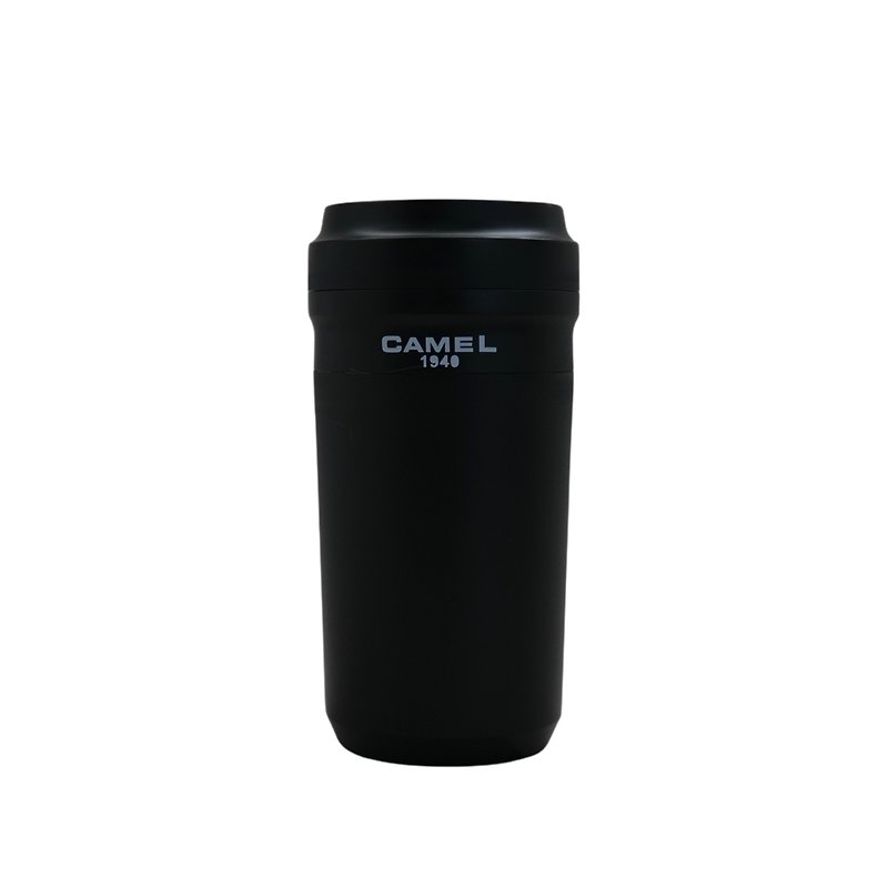 New | Camel brand 280ml/350ml glass bladder vacuum insulated cup with plastic shell and lid all black (AB) - กระบอกน้ำร้อน - วัสดุอื่นๆ สีดำ