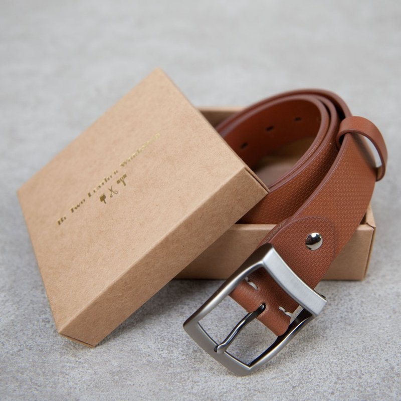 Genuine embossed leather belt 38mm customized gift hot stamping limited edition - เข็มขัด - หนังแท้ 