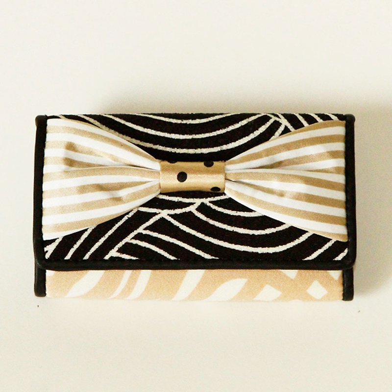 key holder wallet beige gold ribbon Assistant Director dots borders stripes - Keychains - Other Materials Gold