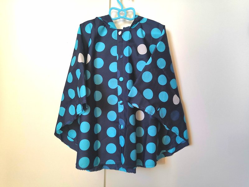 Children's cloak raincoat water wave point - Kids' Raincoats & Rain Gear - Waterproof Material Blue