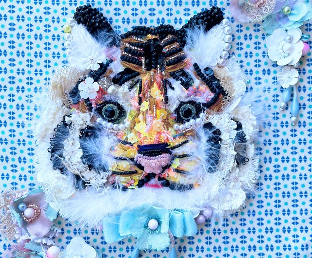 ビーズ 刺繍 虎 Bébé Tigre - ショップ ビーズ刺繍 maki