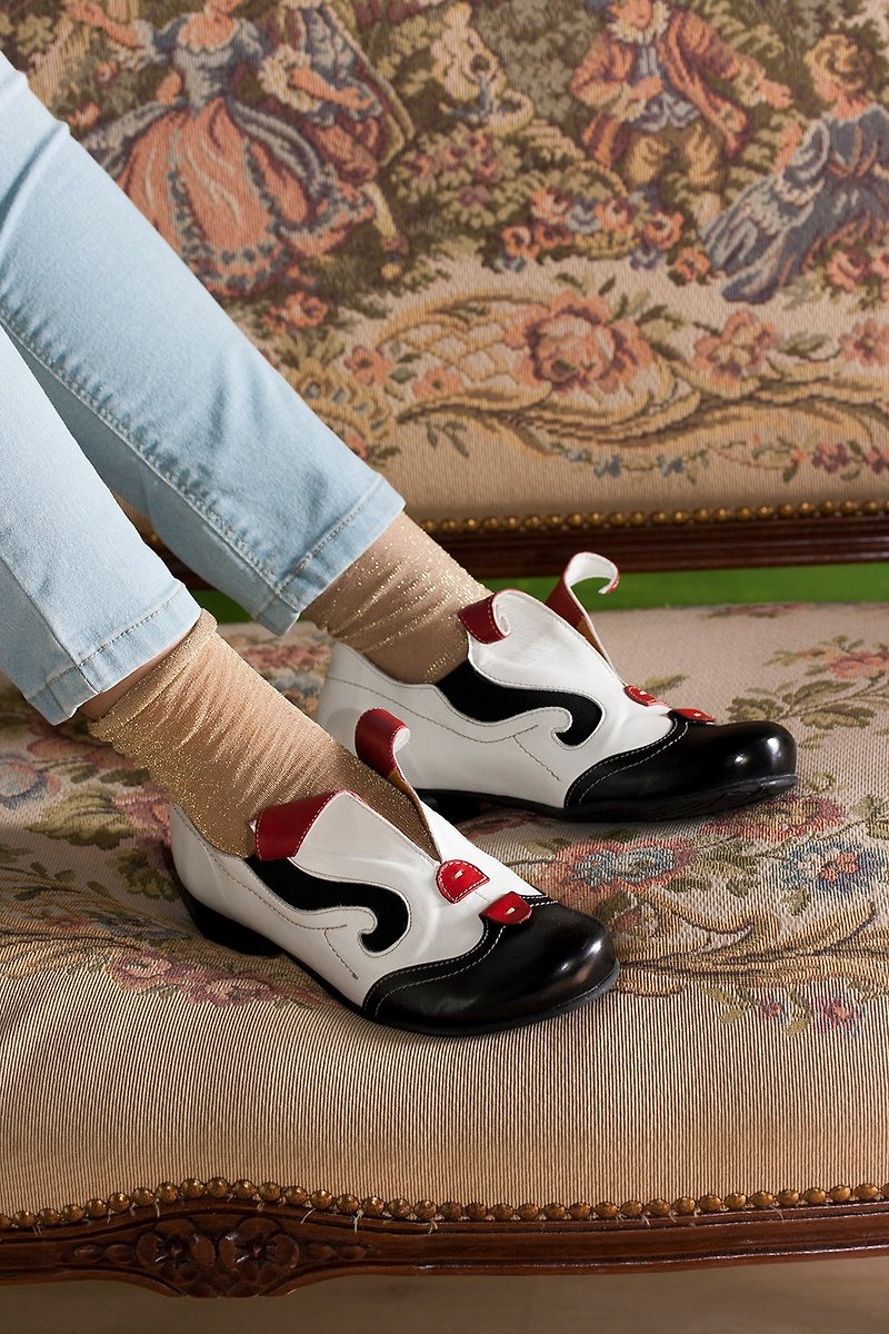 Design shoes ITA BOTTEGA [Made in Italy] - รองเท้าหนังผู้หญิง - หนังแท้ ขาว