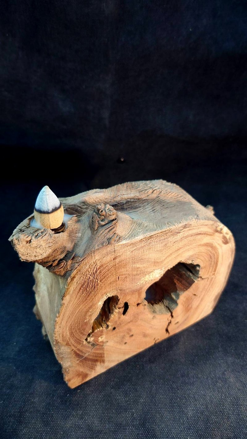 Qimu backflow incense holder-09 - Fragrances - Wood Brown