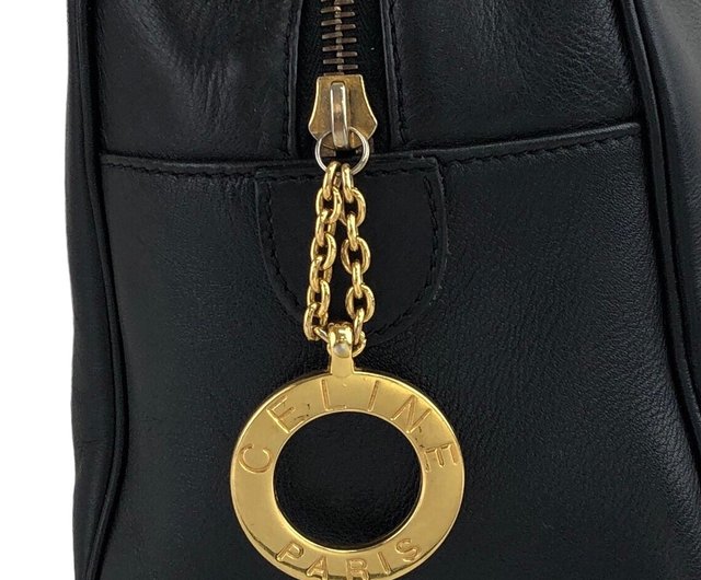 日本直送 名牌中古包 】CELINE セリーヌ ボストンバッグ ブラック ロゴ