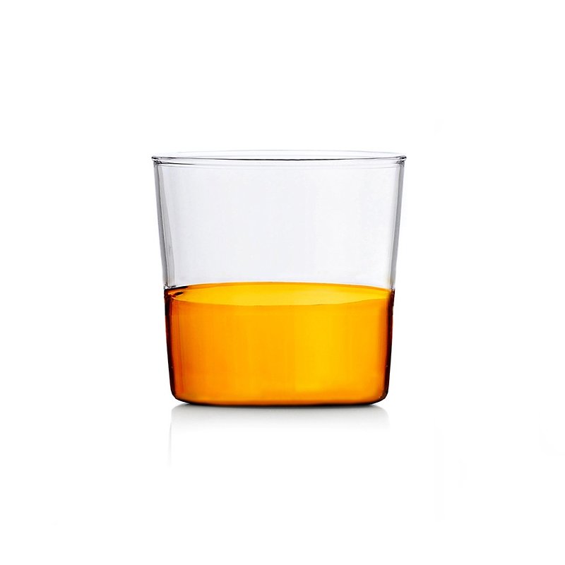 【Milan hand-blown glass】 Light colorful cup - transparent / amber - Teapots & Teacups - Glass 