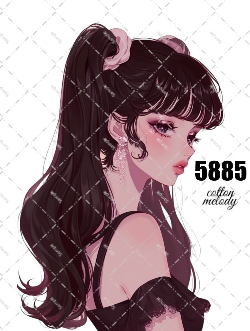 original sticker no.5885 人物ステッカー オリジナルステッカー 人物ステッカー 女の子ステッカー オリジナル人物ステッカー - 貼紙 - 紙 