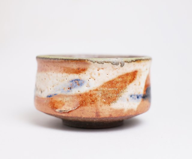 力三作 見落し 抹茶茶碗 志野