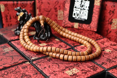 TIBUKKYO德榕藏品 特精工六道木念珠 10x8mm桶珠 降龍木 108顆 佛珠 藏傳佛教 飾品