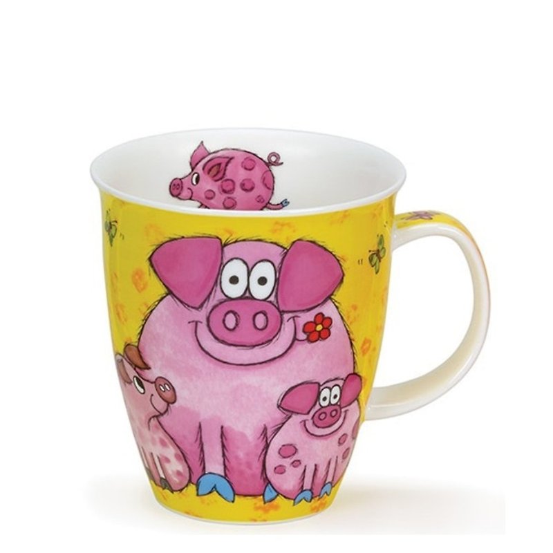 【100%英國製造】逗趣農場骨瓷馬克杯-豬 - 咖啡杯 - 瓷 