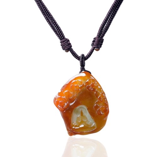 瓔珞珠寶盒 E.L.Jewelry Box 冰種紅翡白肉巧雕無相佛項鍊 | 天然緬甸玉A貨翡翠 | 送禮