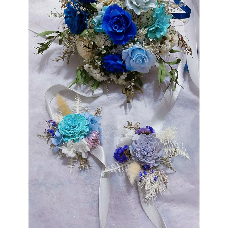 Star Ocean series dry flower wrist flower bridesmaid wrist flower bride wrist flower - Corsages - Plants & Flowers Purple
