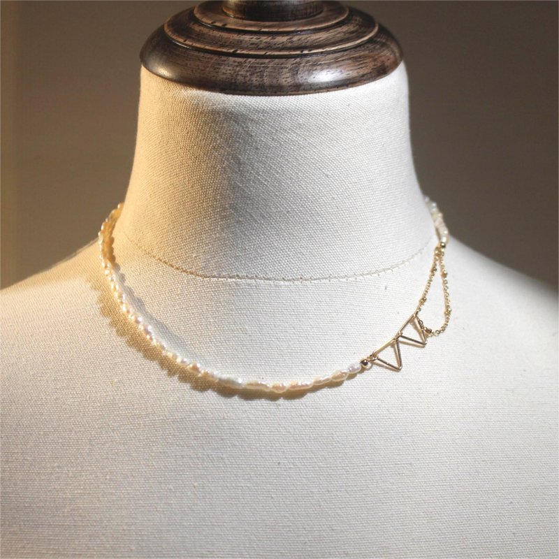 White Mother of Pearl Tube Beaded And Stars Necklace Natural Pearl Choker - Necklaces - Pearl White