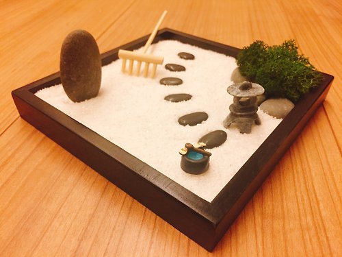 pure-nature 純自然 日式 禪庭 黑木盒 沙盤 枯山水 石燈 送禮 療癒 小物 zen
