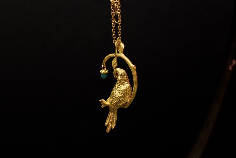 【Collection】24K Pure Gold Parrot Pendant - Necklaces - 24K Gold Gold