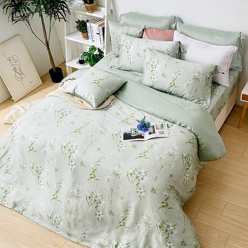 Bed quilt set-single/double/large/60-count lyocell tencel/new branches made in Taiwan - Bedding - Other Materials Green