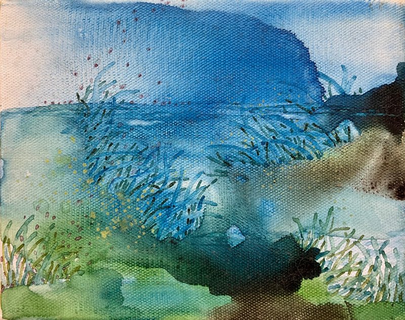 泡在裡面漂呀漂/手繪原畫 - 其他 - 顏料 藍色