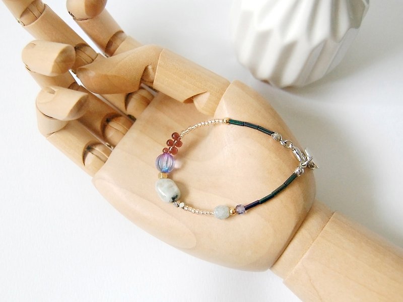 Colour From Nature｜Purple dreamer｜Mix & Match Crystal Gemstone Bracelet - Bracelets - Gemstone 