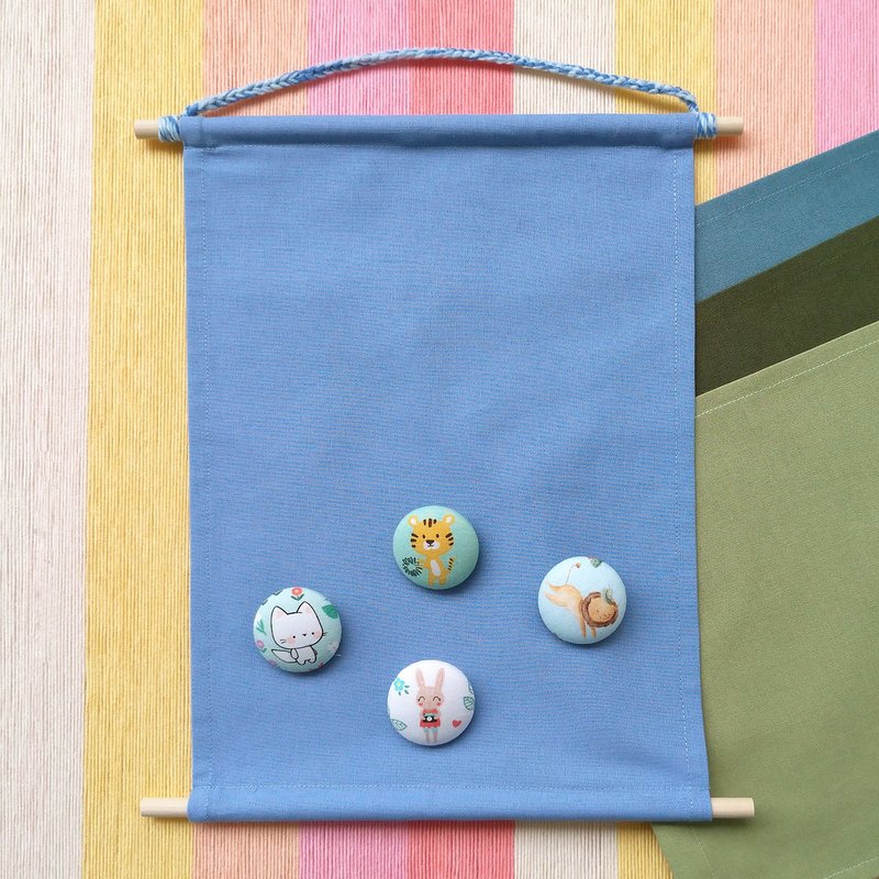 Brooch display hanging cloth - thick cotton plain cloth (blue, green)/badge collection hanging cloth/pin storage hanging cloth - Posters - Cotton & Hemp Multicolor