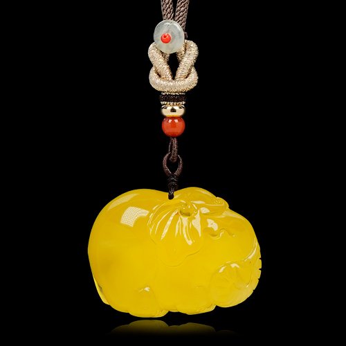 正佳珠寶 Gemsrich Jewelry 【正佳珠寶】蜜蠟琥珀 頂級金絞蜜 吉象吊墜 16.9g 蜜蠟琥珀吊墜