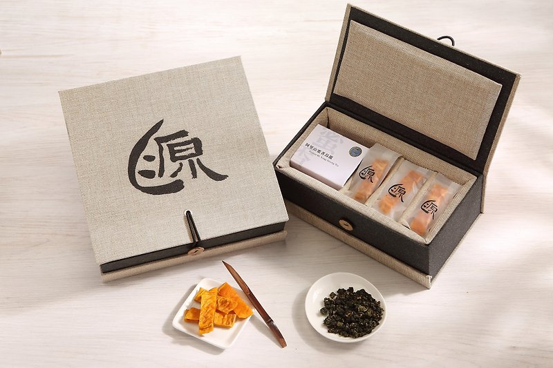 Food Michelin Double Star Combination [Yuanzhijia Mango Dry] Source Home x Muteng Live Gold Gift Box - ผลไม้อบแห้ง - อาหารสด สีส้ม
