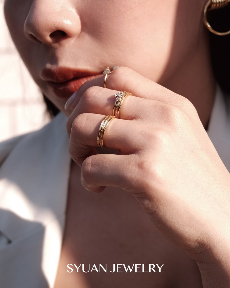 SYUAN JEWELRY | Gleam— 鍍18K鋯石光芒戒指(2只一組) - 戒指 - 其他金屬 