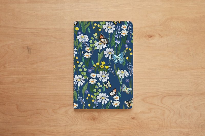 Large Notebook : Butterfly Garden - 筆記簿/手帳 - 紙 藍色