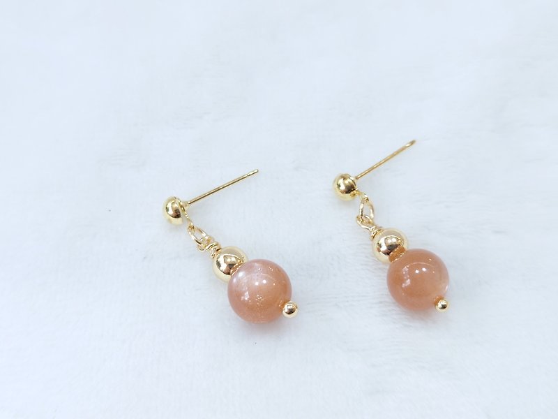 Gold Sun Earrings/Earhooks/ Clip-On - Earrings & Clip-ons - Semi-Precious Stones Orange