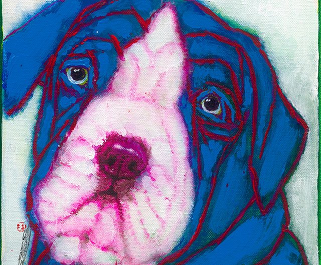 ピットブル アクリル画 ピットブル アクリル画