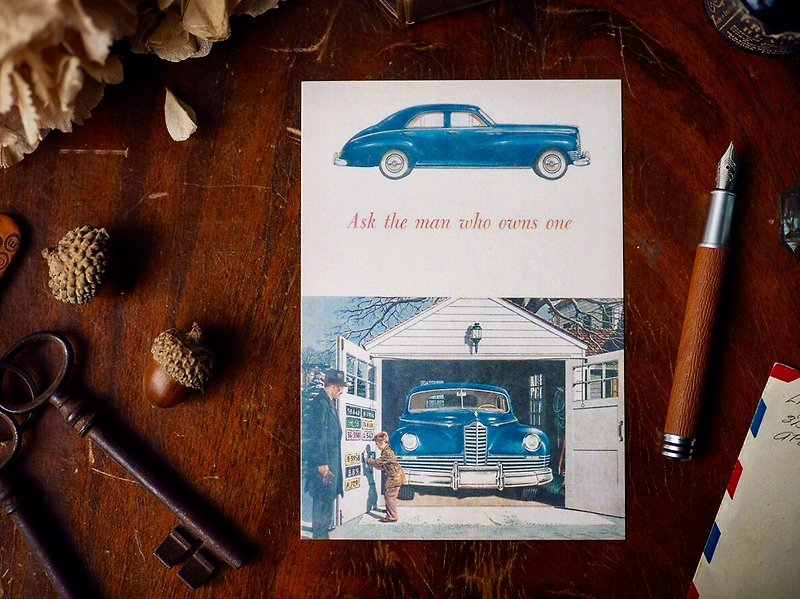 歐美早期知名廣告原版復刻明信片  美國汽車廣告 - 心意卡/卡片 - 紙 多色