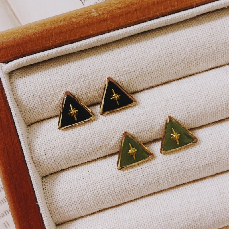 Earrings | Starflare Seal - Obsidian - ต่างหู - เรซิน สีดำ