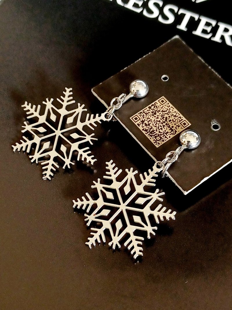 vintage jewelry AVON bright snowflake clip-on earrings - ต่างหู - โลหะ 