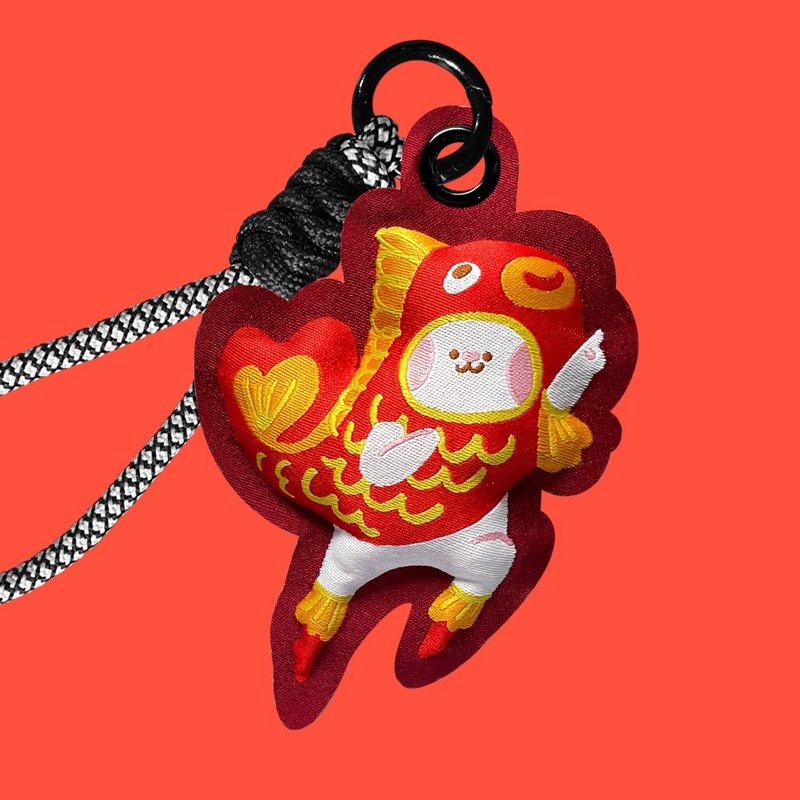 【RUFFYII】chill cute multi-purpose pendant-fish jumping RUFFYII【Free shipping for orders over 4】 - Charms - Other Materials Red