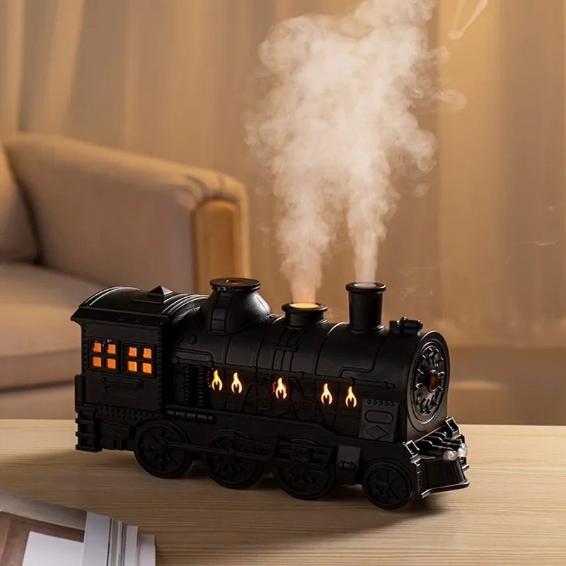 [PINFIS] Retro Train Fragrance Machine (Free French Organic Sweet Orange Essential Oil 10ml) - Fragrances - Plastic Black