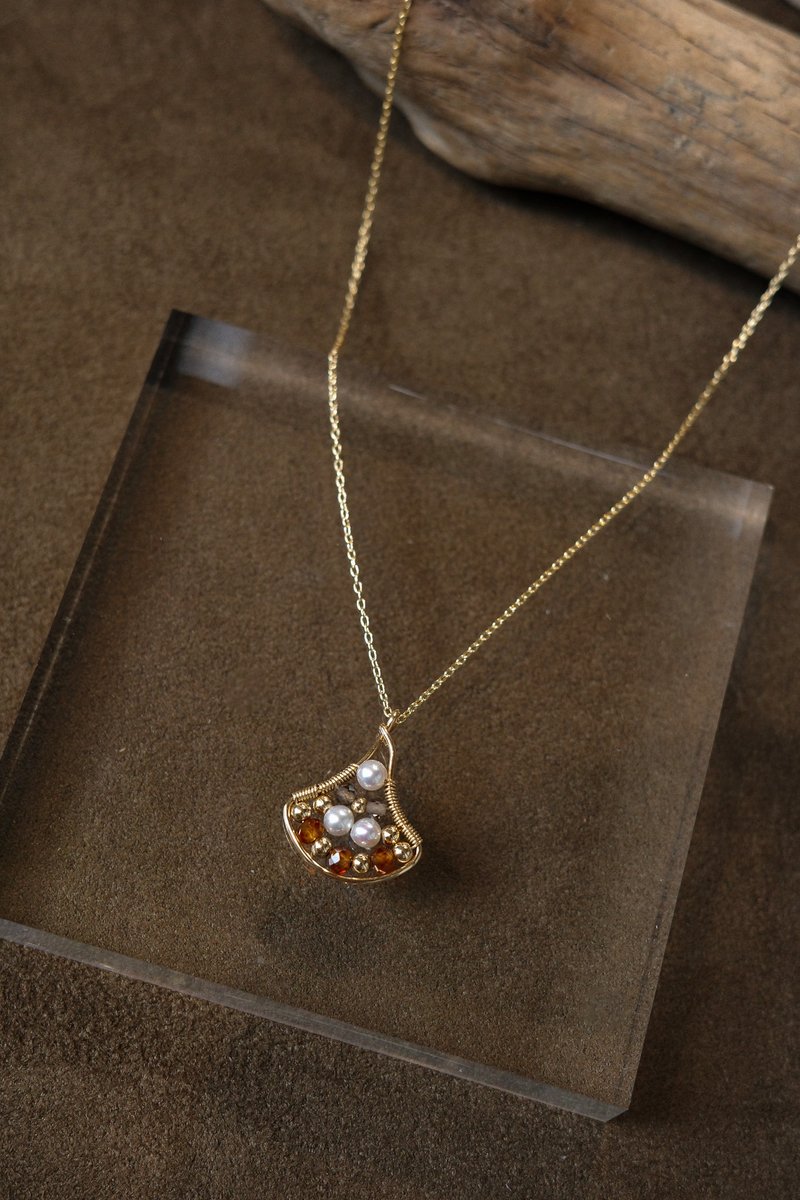 霧光 珍珠項鏈 天然石 14Kgf - 項鍊 - 珍珠 白色