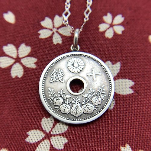 sakura-jewelry 白銅貨 古銭ネックレス/日本製/送料無料/和風/着物/シルバー925 メンズ