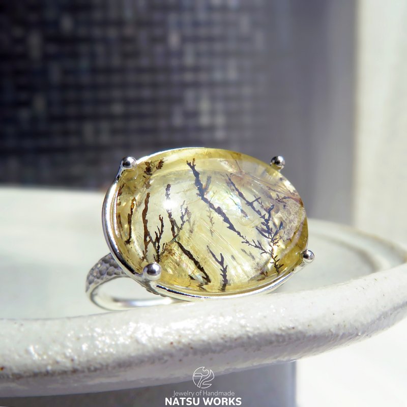 デンドリティック クォーツ リング / yellow Dendritic Quartz Ring - 戒指 - 寶石 黃色
