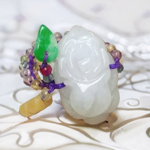 瓔珞翡翠 翡翠花花戒指 | 天然緬甸玉翡翠A貨 | 送禮