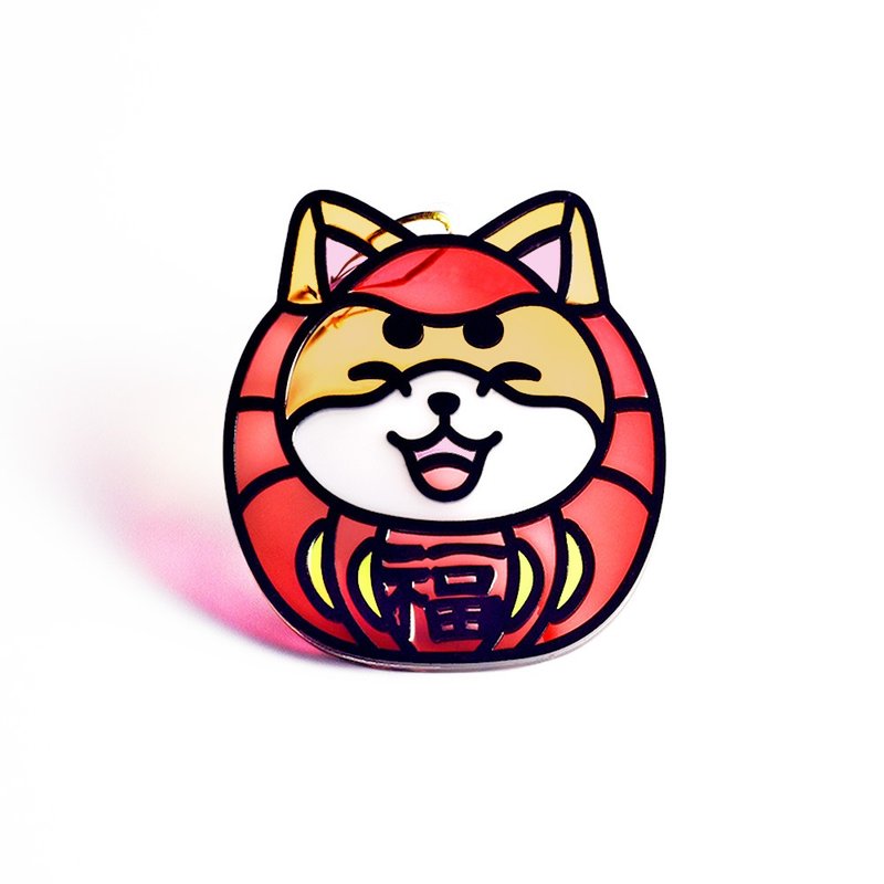 動物達摩(柴犬) 掛飾 l 蛇年 福貼 揮春 春聯 招財貓 招福貓 - 客製化寵物商品 - 壓克力 多色