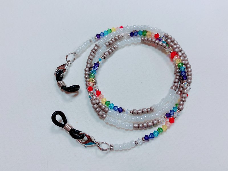 Fantastic work—bracelet rainbow gray gray mask chain glasses chain - เชือก/สายคล้อง - กระจกลาย หลากหลายสี