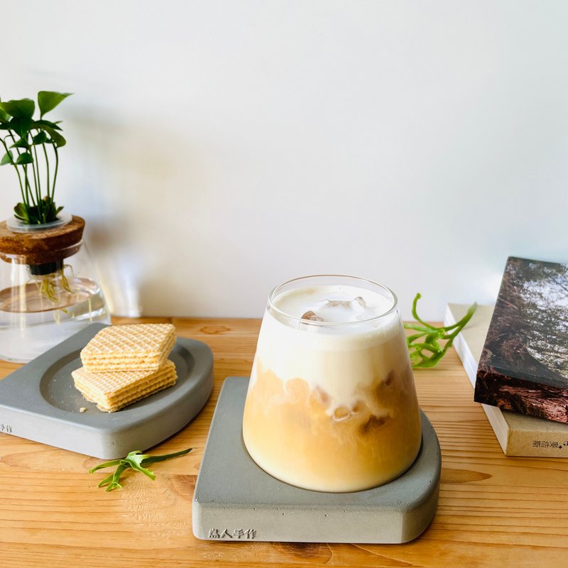 【富士山杯x元氣吐司造型水泥杯墊】畢業禮物 奶茶杯 果汁杯 - 玻璃杯 - 玻璃 