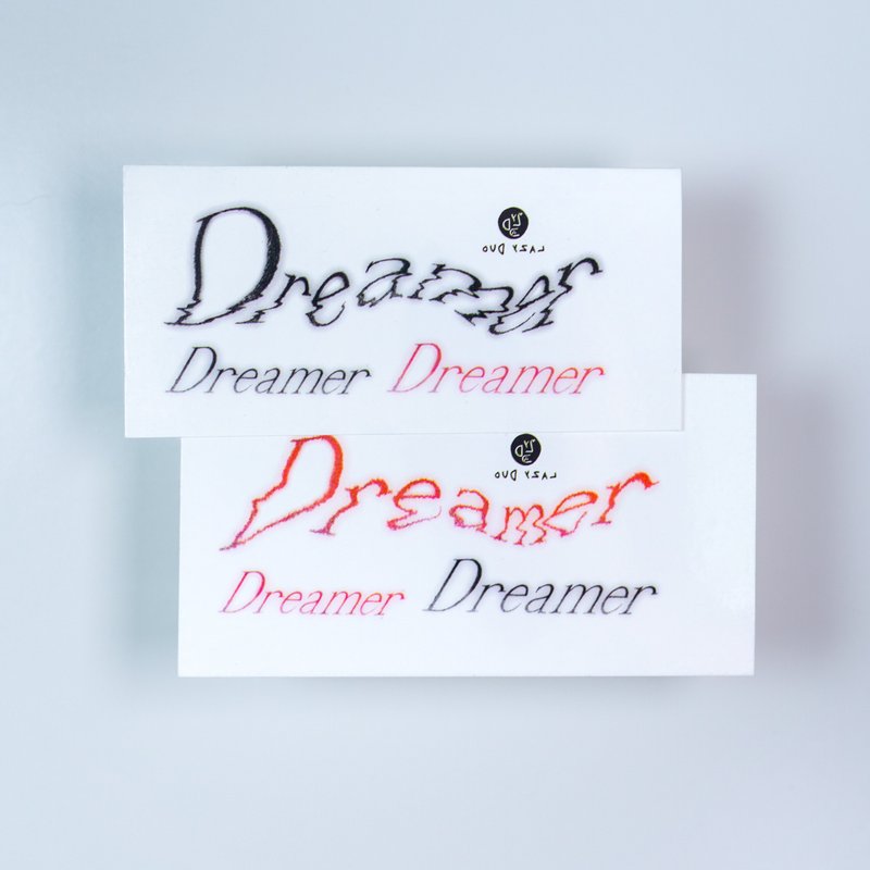 Dreamer 夢想家 紅黑 抽像波浪字體 防敏感紋身貼紙 防水文字刺青 - 紋身貼紙/刺青貼紙 - 紙 紅色
